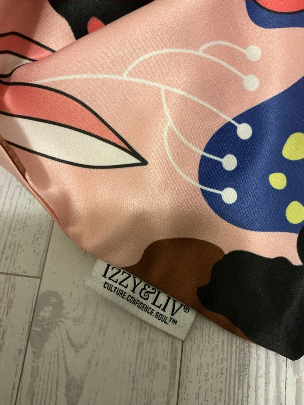 Two Floral Afrocentric Pillow Covers in Peach, Black, Blue